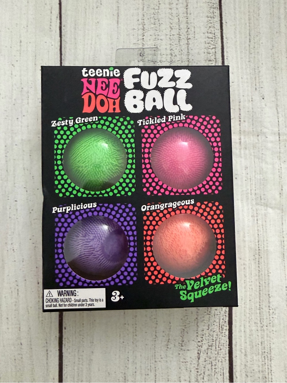 NeeDoh Teenie Fuzz Ball 4 Pack Squishy Squeezy Sensory Toy Fidget